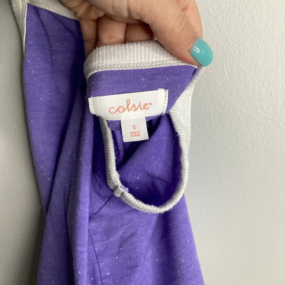 Colsie Lounge Set Womens Small Purple Space‎ Dye Tank Top Shorts Excellent Cami